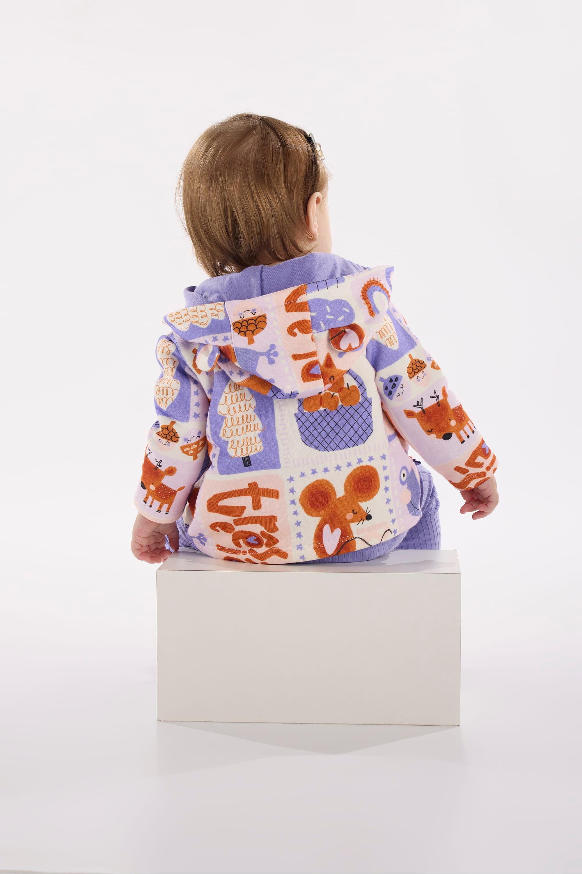 Conjunto Bebê Menina com Jaqueta e Macacão Jardim Secreto (Off White) Três e Já - Imagem 21